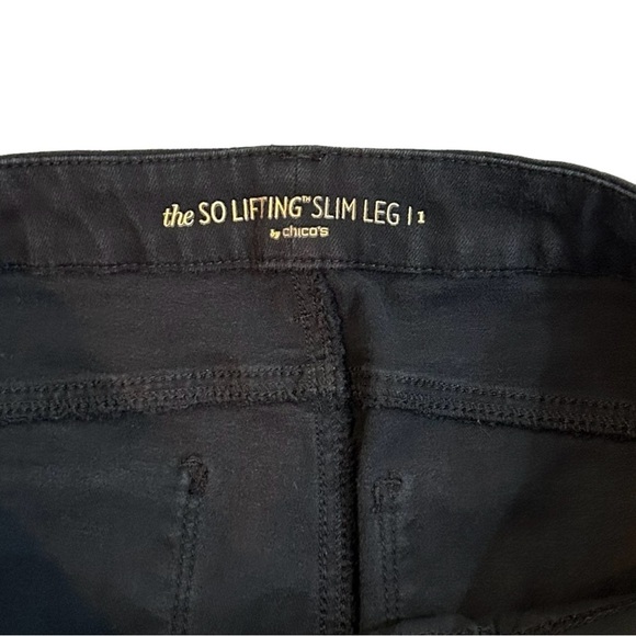 CHICO’S SO LIFTING SLIM LEG Jeans Pants Stretch Chico's size 1 Regular size 8 - Picture 6 of 11